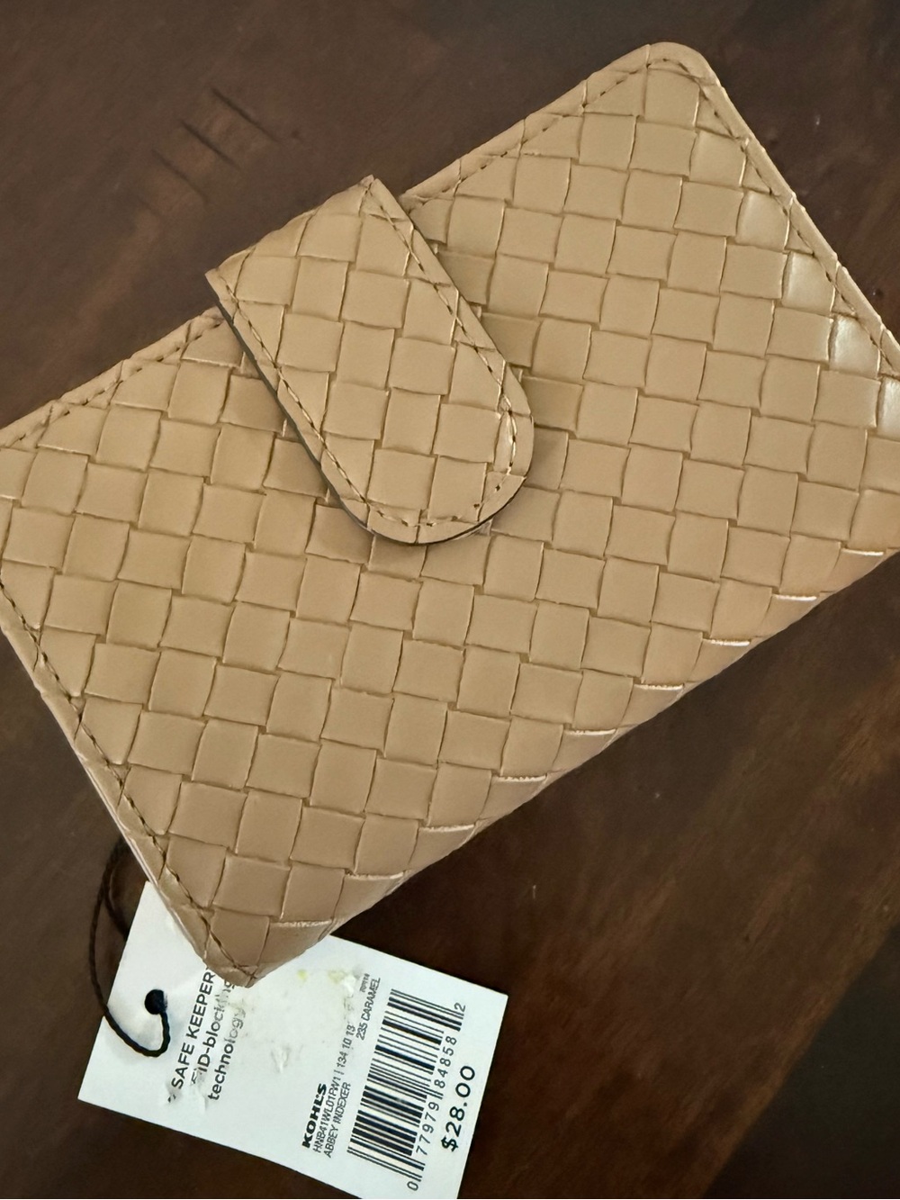 Kohl's Woven Snap-Closure Wallet in Beige Tan